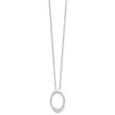 White Ice Sterling Silver Diamond Oval Pendant Necklace with Gift Box